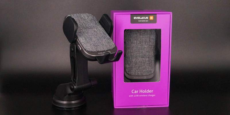 Evelatus car holder with wireless charging function