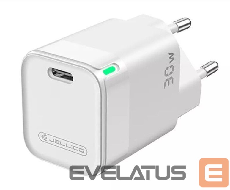 Adapter Jellico C43 Mini PD 30W QC 3.0 Smart Adaptive Fast Charger with 1x USB-C (5-20V) White
