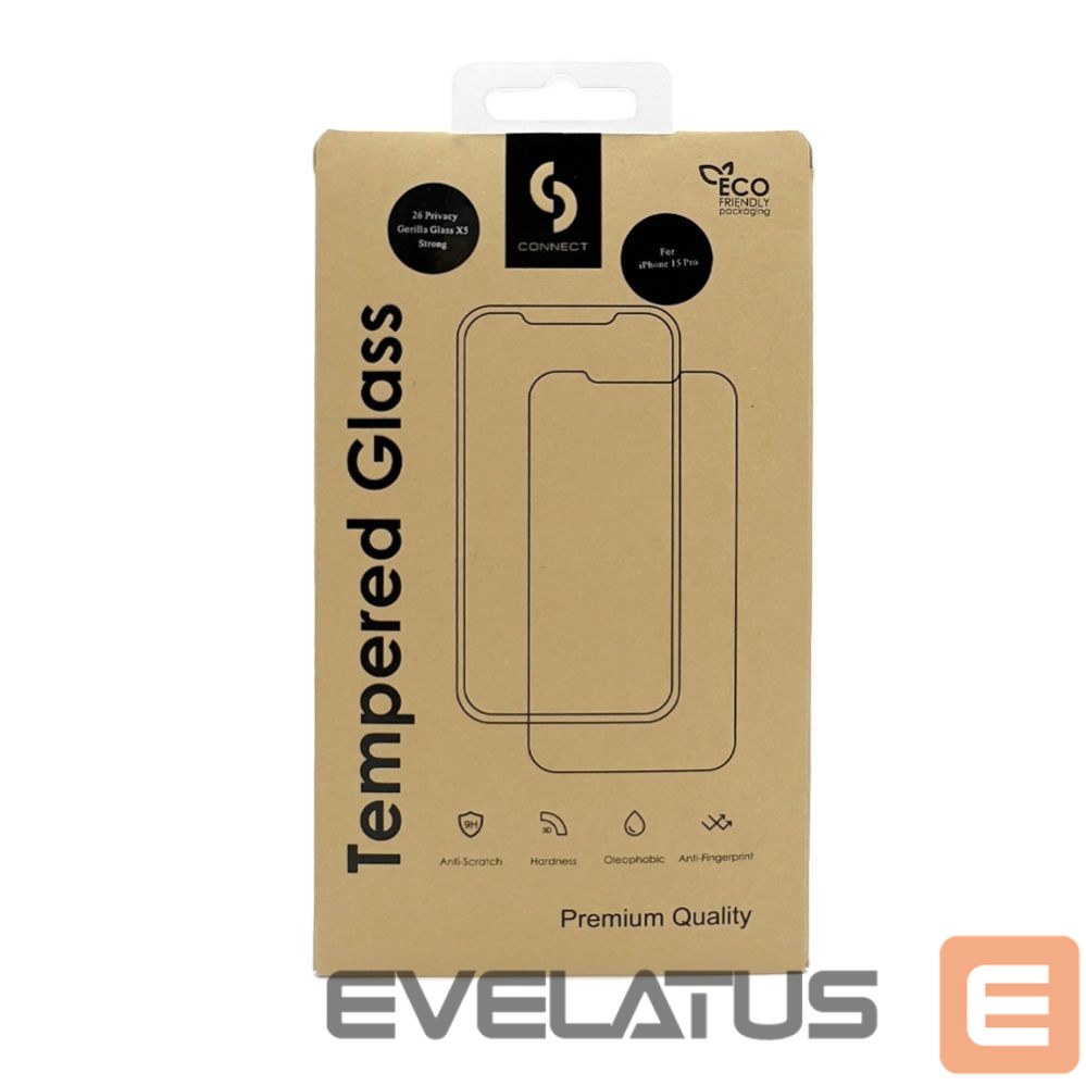 Protective glass Connect Samsung Galaxy S24 FE Privacy 3D Corning Gorilla Glass 5X stong Black