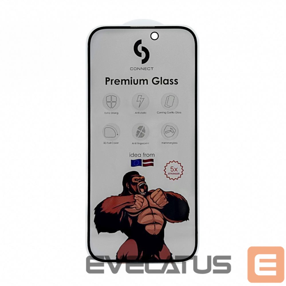 Protective glass Connect Samsung Galaxy S24 FE Privacy 3D Corning Gorilla Glass 5X stong Black
