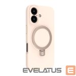 Back panel cover Evelatus Apple iPhone 16 Premium Magsafe with Stand Soft Touch Silicone Case Pink Sand