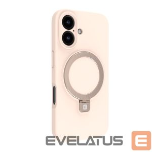Back panel cover Evelatus Apple iPhone 16 Premium Magsafe with Stand Soft Touch Silicone Case Pink Sand