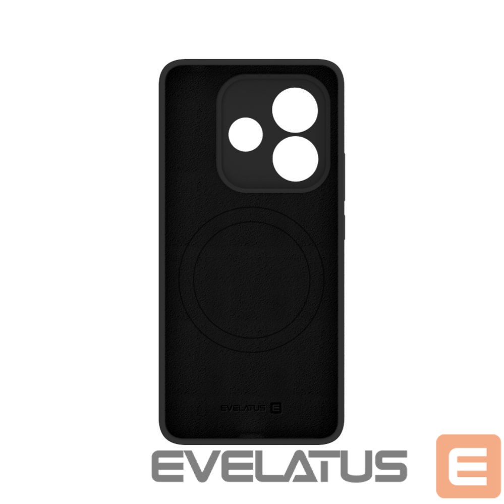 Back panel cover Evelatus Xiaomi Redmi Note 14 Premium Magnetic Soft Touch Silicone Case Black