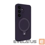 Back panel cover Evelatus Samsung Galaxy S25 Premium Magnetic with Stand Soft Touch Silicone Case Purple