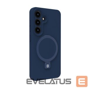 Back panel cover Evelatus Samsung Galaxy S25 Premium Magnetic with Stand Soft Touch Silicone Case Midnight Blue