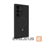 Back panel cover Evelatus Samsung Galaxy S25 Ultra Premium Magnetic with Stand Soft Touch Silicone Case Black