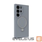 Back panel cover Evelatus Samsung Galaxy S25 Ultra Premium Magnetic with Stand Soft Touch Silicone Case Silver