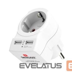 Converter Skross  In-line socket + USB White