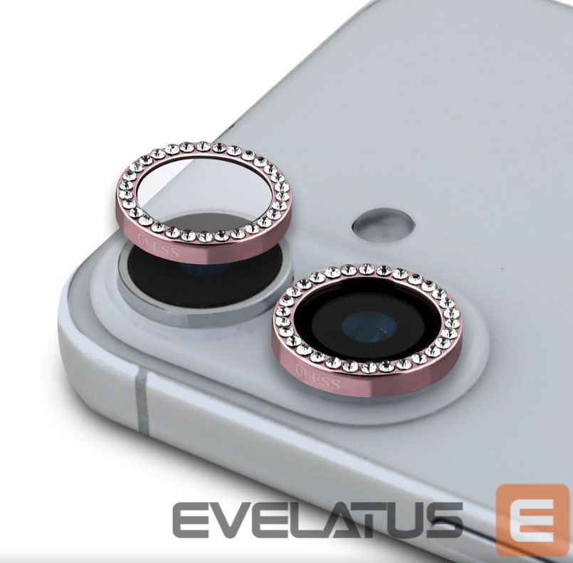 Protective glass Guess Apple iPhone 16/16 Plus Fixed Glliter Protective Lens Pink