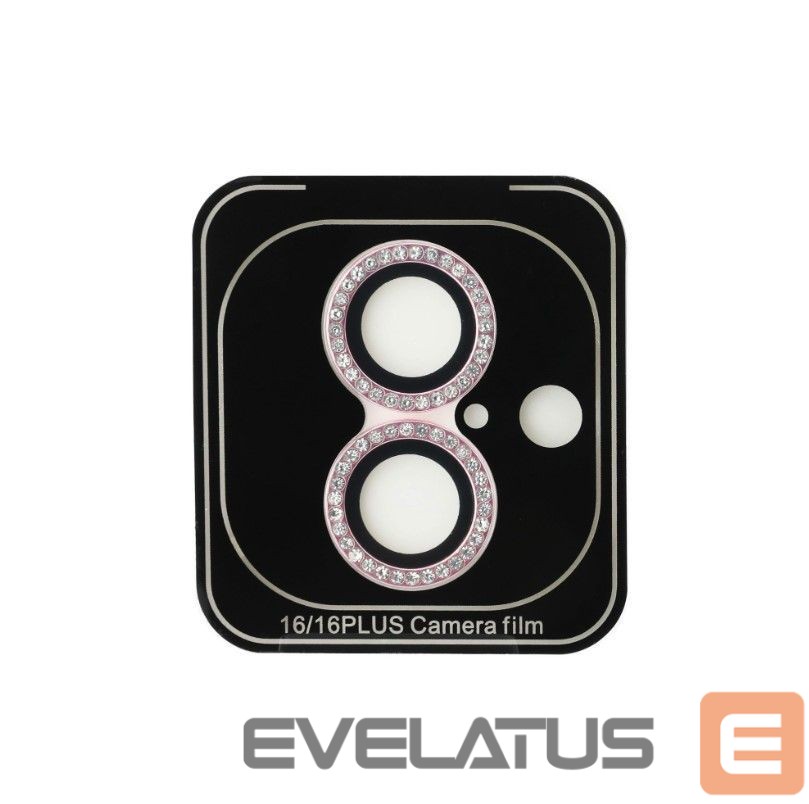Protective glass Guess Apple iPhone 16/16 Plus Fixed Glliter Protective Lens Pink