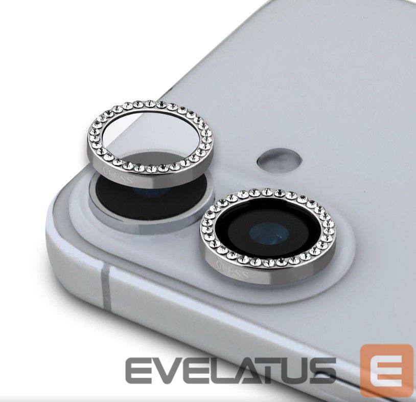 Protective glass Guess Apple iPhone 16/16 Plus Fixed Glliter Protective Lens Silver