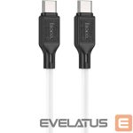Cable Hoco  X90 Cool 60W silicone charging data cable for Type-C to Type-C White