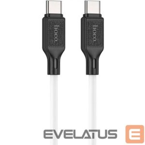 Cable Hoco  X90 Cool 60W silicone charging data cable for Type-C to Type-C White