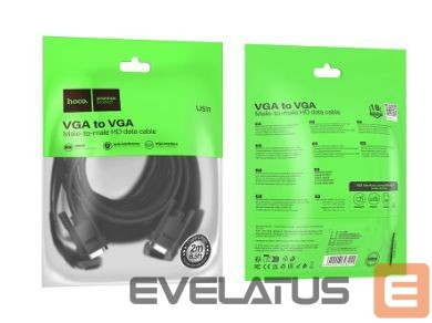 Cable Hoco US11 VGA male to VGA male HD data cable(L=2M) Black