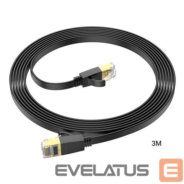 Cable Hoco US07 General pure copper flat network cable(L=3M) Black
