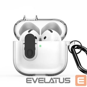 Headphone case Dux Ducis Apple AirPods 4 PECL Series PC+TPU Cover with Hook Black Clear