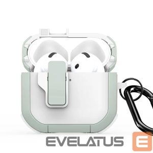 Headphone case Dux Ducis - AirPods 4 PECP Series PC+TPU Cover with Hook White Green