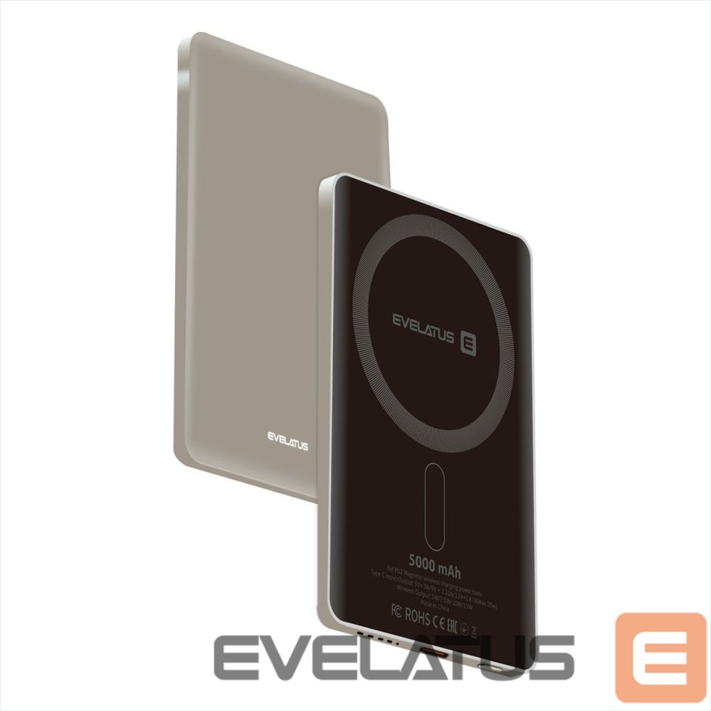 Power bank Evelatus Evelatus PD20W 5000mAh Power Bank MagLink Elite With Wireless charging EVEP02PBME Grey
