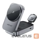 Wireless charger Acefast  E22 Desktop 3-in-1 Wireless Chargingholder Metal Grey