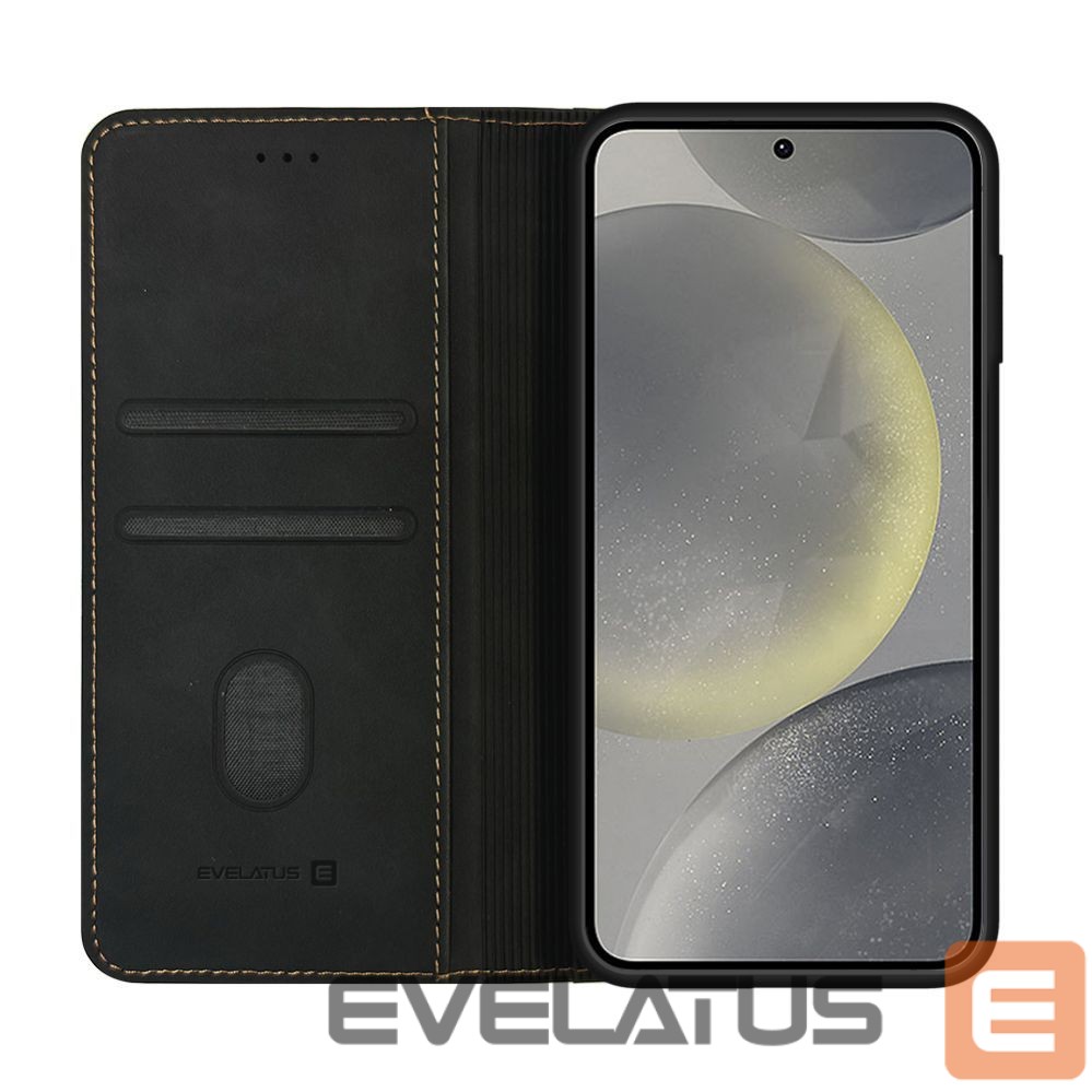 Back panel cover Evelatus Samsung Galaxy S24 Book Case Folio Black