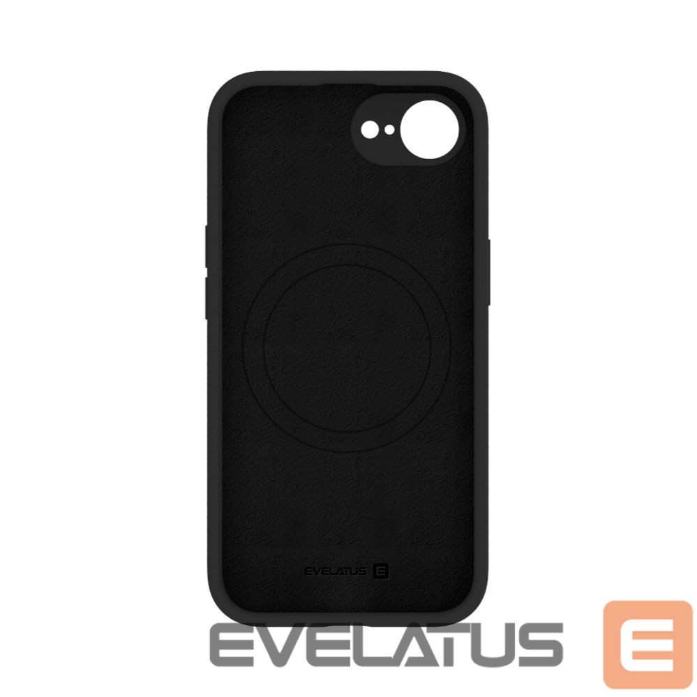 Back panel cover Evelatus Apple iPhone 16e / SE4 Premium Magsafe Soft Touch Silicone Case Black