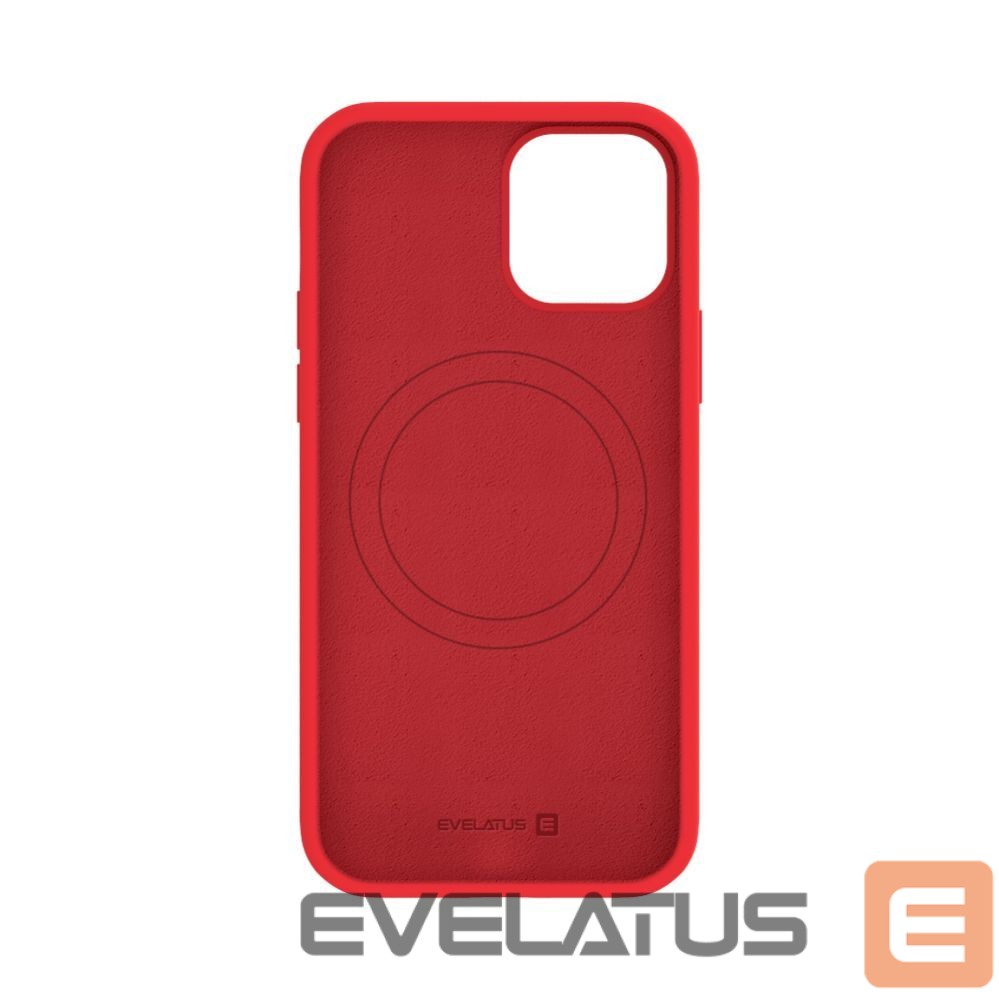 Back panel cover Evelatus Apple iPhone 12 / 12 Pro Premium Magsafe Soft Touch Silicone Case Red