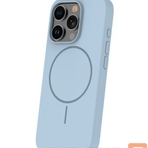 Back panel cover iLike Apple iPhone 16 Pro Max Soft Touch Silicone case With Magnetic Light Blue