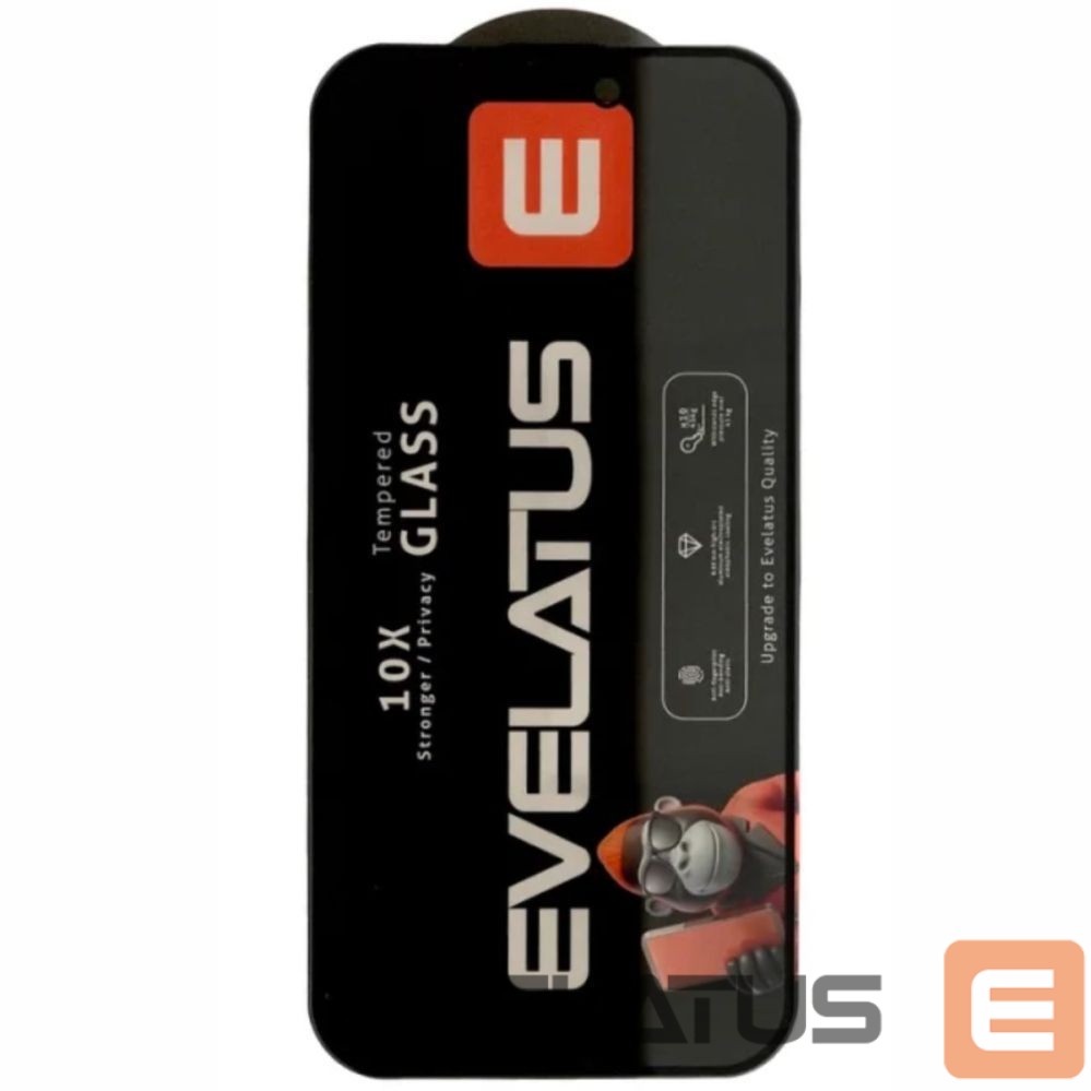 Protective glass Evelatus Apple iPhone 17 Pro Max Privacy Corning Gorilla Glass Anti-Static 3D Full Cover 10X Stronger