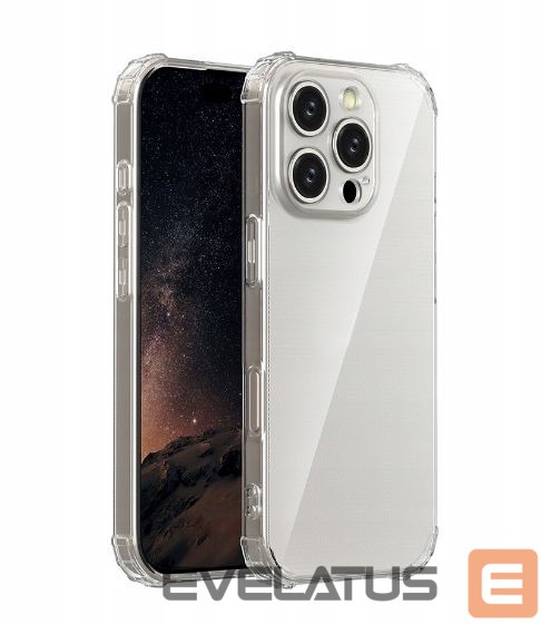 Back panel cover iLike Apple iPhone 17 Anti Shock 1,5 mm case big hole Transparent
