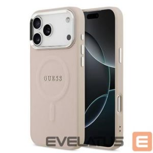 Back panel cover Guess Apple iPhone 17 Pro Silicone case with MagSafe Classic Logo Pink