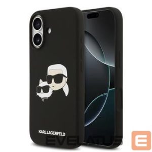 Back panel cover Karl Lagerfeld Apple iPhone 17 Liquid Silicone Double Heads MagSafe Case Black