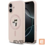Back panel cover Karl Lagerfeld Apple iPhone 17 Liquid Silicone Karl and Choupette MagSafe Case Pink