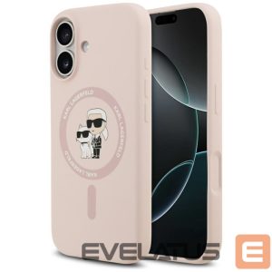 Back panel cover Karl Lagerfeld Apple iPhone 17 Liquid Silicone Karl and Choupette MagSafe Case Pink