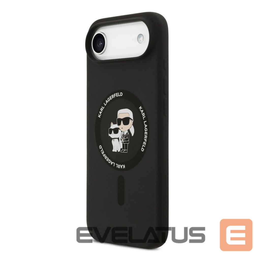 Back panel cover Karl Lagerfeld Apple iPhone Air Liquid Silicone Karl and Choupette MagSafe Case Black