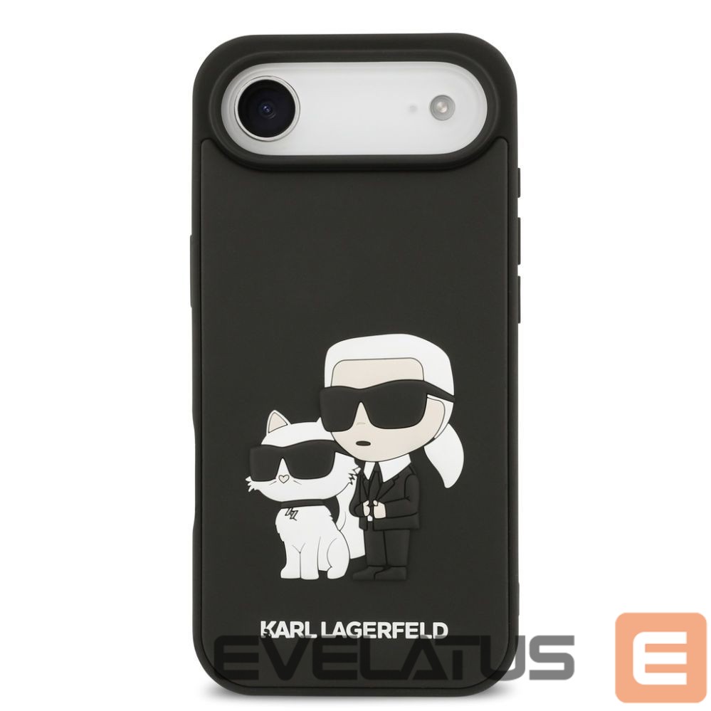 Back panel cover Karl Lagerfeld Apple iPhone Air 3D Rubber Karl and Choupette Case Black