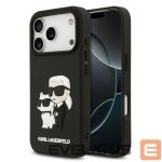 Back panel cover Karl Lagerfeld Apple iPhone 17 Pro Silicone 3D Rubber Karl and Choupette Case Black