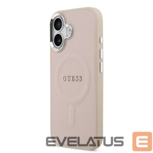 Back panel cover Guess Apple iPhone 17 PU Saffiano MagSafe Case Pink