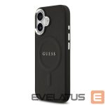 Back panel cover Guess Apple iPhone 17 PU Saffiano MagSafe Case Black