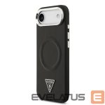 Back panel cover Guess Apple iPhone Air PU Leather Triangle Logo MagSafe Case Black