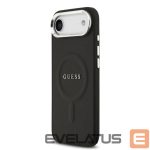 Back panel cover Guess Apple iPhone Air PU Saffiano MagSafe Case Black