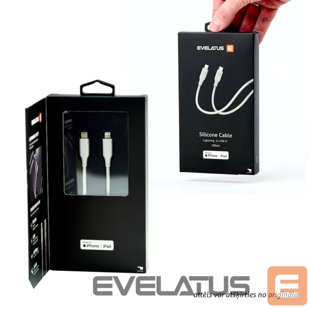 Cable Evelatus Evelatus USB C to USB C Silicone Cable 1.2M 60W / 20V3A White