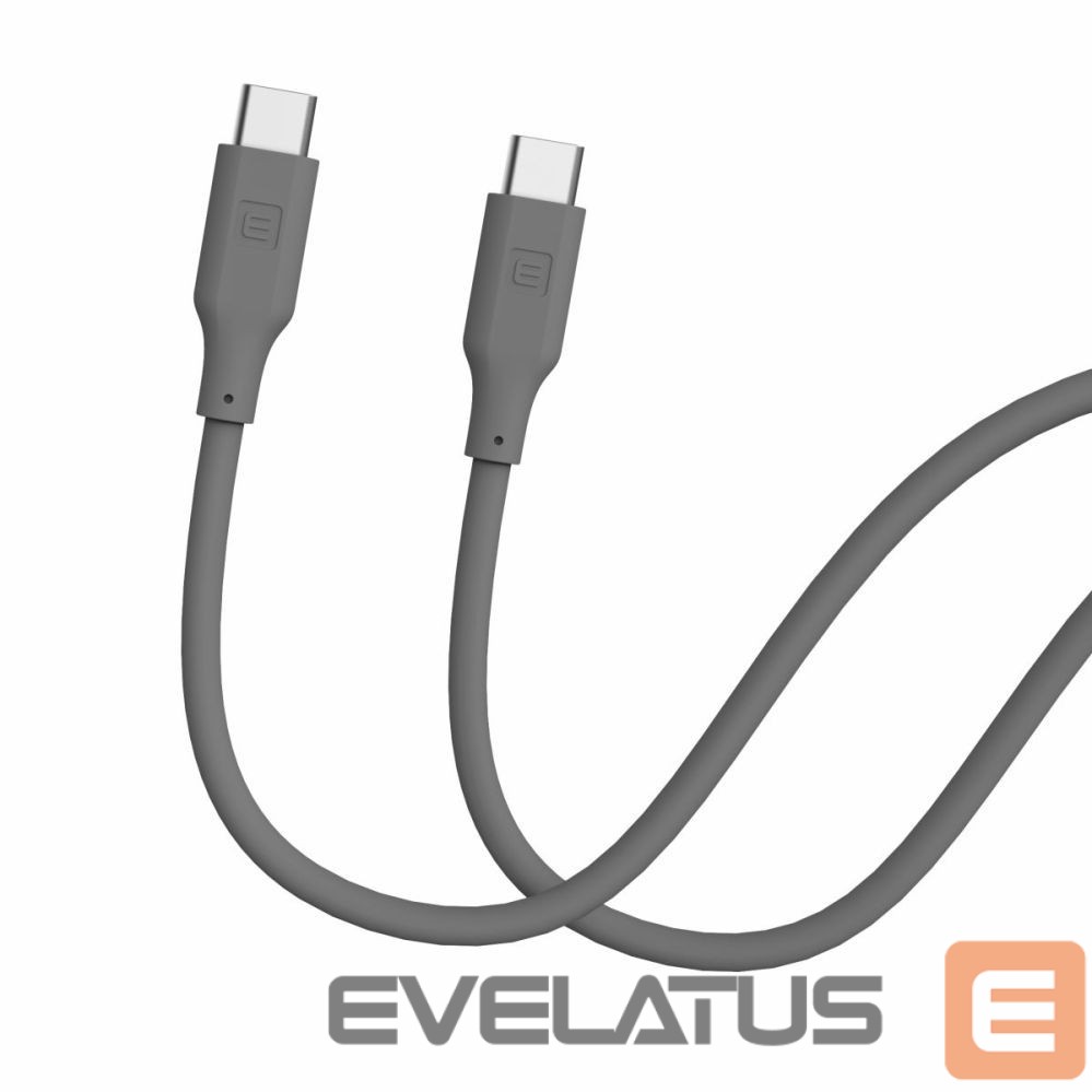 Cable Evelatus Evelatus USB C to USB C Silicone Cable 1.2M 60W / 20V3A Grey