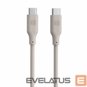 Cable Evelatus  Evelatus USB C to USB C Silicone Cable 1.2M 60W / 20V3A Warm Gray
