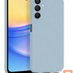 Back panel cover Evelatus Samsung Galaxy A15 Premium Soft Touch Silicone Case Grey Blue
