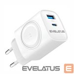Adapter Evelatus  Evelatus 2 in 1 Charger 20W Max USB-C+USB-A:15W Max USB-C+USB-A+Wireless:15W+2W 17W Max White