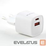 Adapter Evelatus  USB-A and USB-C 30W Max / EU charger White