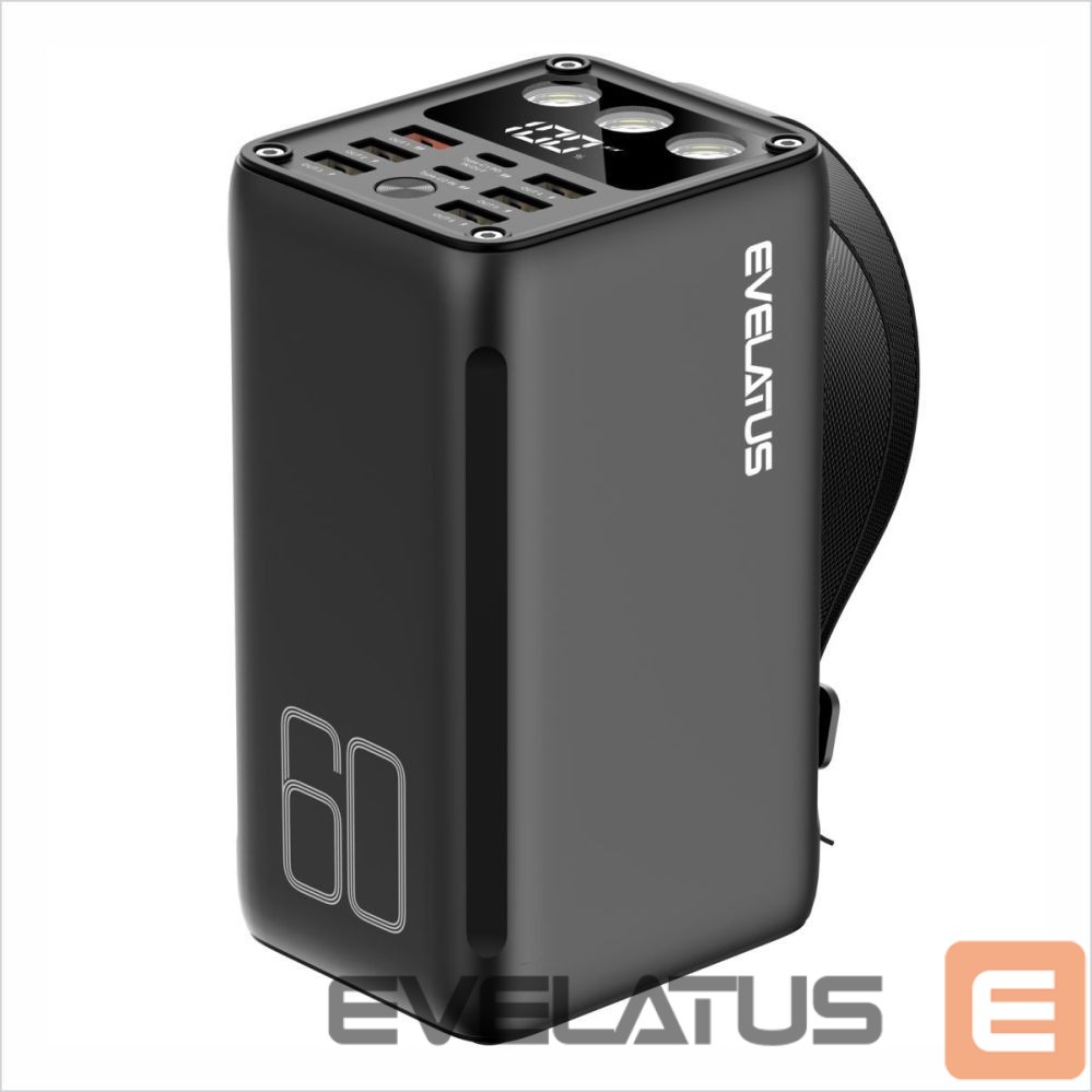 Power bank Evelatus Outdoor Power Bank 22.5W 60000 mAh / 7 outputs 2 inputs Black