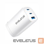 Adapter Evelatus  65W Max Fast Charger CN USB-C1/USB-C1/USB-A White