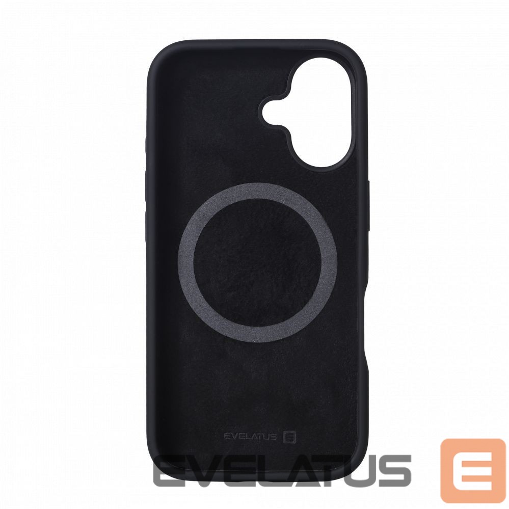 Back panel cover Evelatus Apple iPhone 16 Premium Magsafe Soft Touch Silicone Case Black