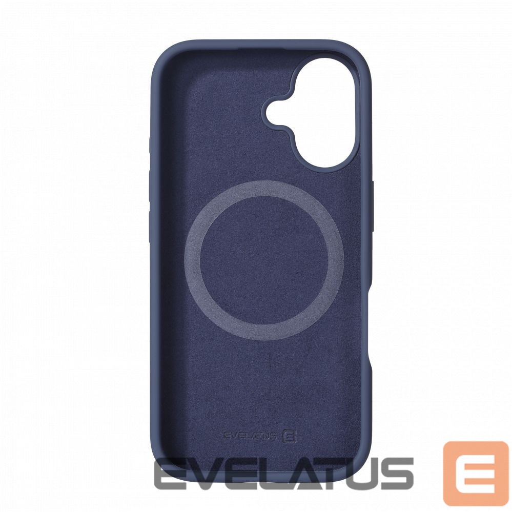 Back panel cover Evelatus Apple iPhone 16 Premium Magsafe Soft Touch Silicone Case Midnight Blue